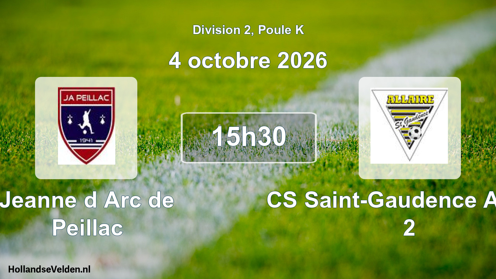 Match programmé: Jeanne d Arc de Peillac - CS Saint-Gaudence Allaire 2 (4 octobre 2026)