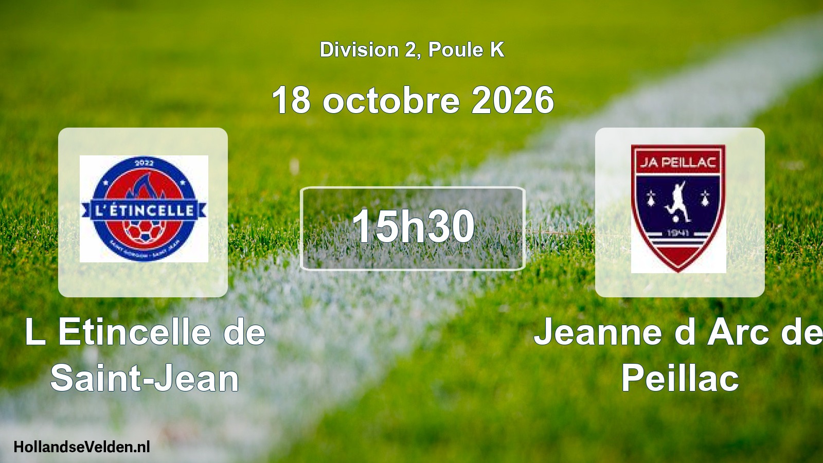Match programmé: L Etincelle de Saint-Jean - Jeanne d Arc de Peillac (18 octobre 2026)