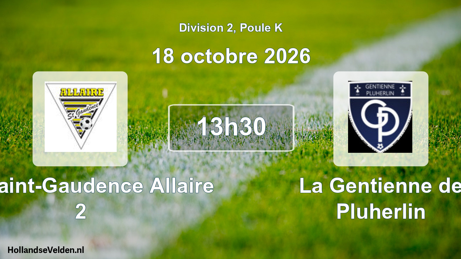 Match programmé: CS Saint-Gaudence Allaire 2 - La Gentienne de Pluherlin (18 octobre 2026)