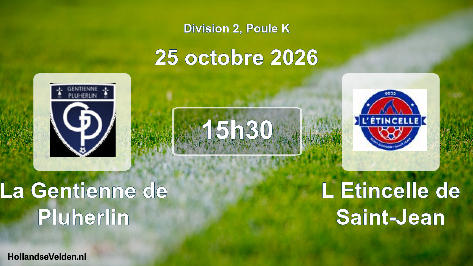Match programmé: La Gentienne de Pluherlin - L Etincelle de Saint-Jean (25 octobre 2026)