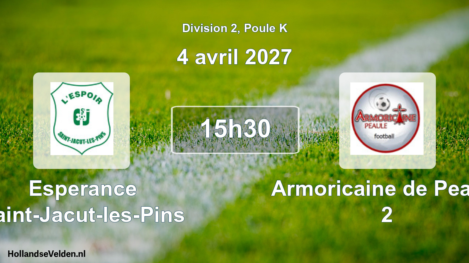 Match programmé: Esperance Saint-Jacut-les-Pins - Armoricaine de Peaule 2 (4 avril 2027)