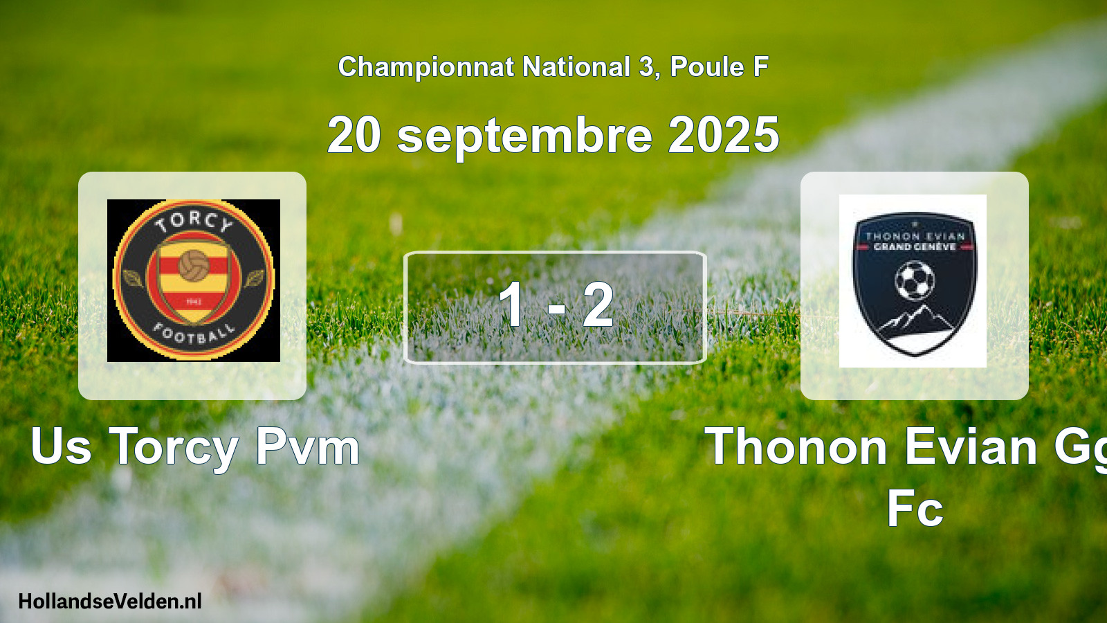 Gespeelde wedstrijd: Us Torcy Pvm - Thonon Evian Gg Fc 1 - 2 (20 septembre 2025)