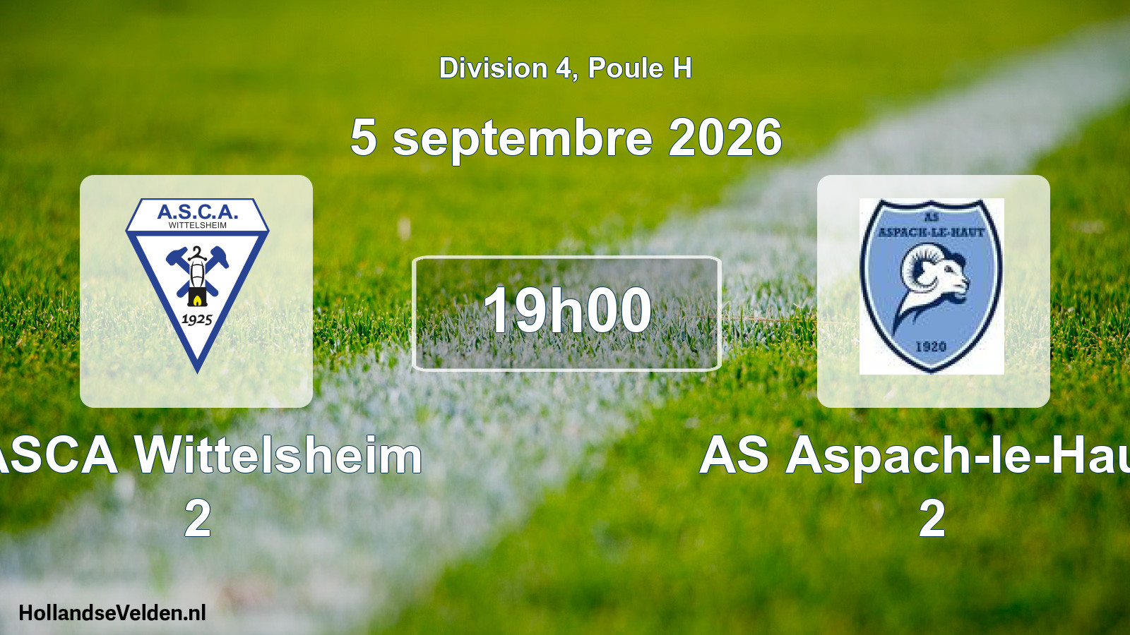 Scheduled Match: ASCA Wittelsheim 2 - AS Aspach-le-Haut 2 (5 September 2026)