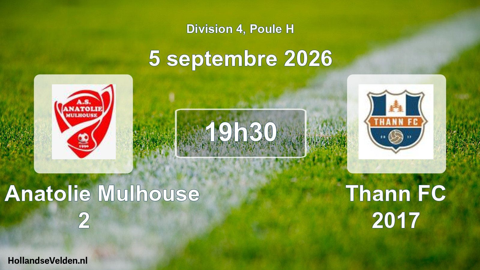 Scheduled Match: AS Anatolie Mulhouse 2 - Thann FC 2017 (5 September 2026)