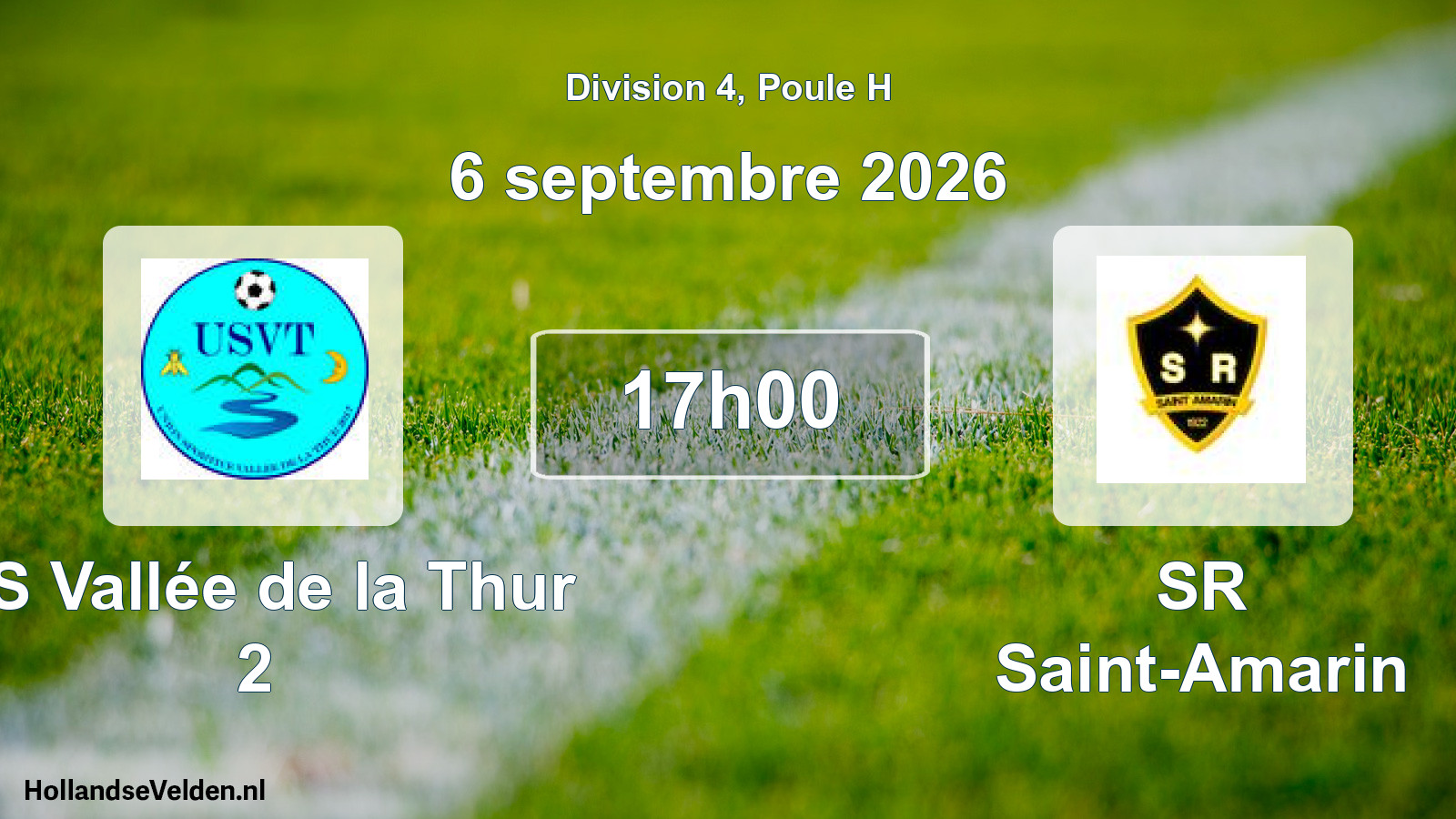 Scheduled Match: US Vallée de la Thur 2 - SR Saint-Amarin (6 September 2026)