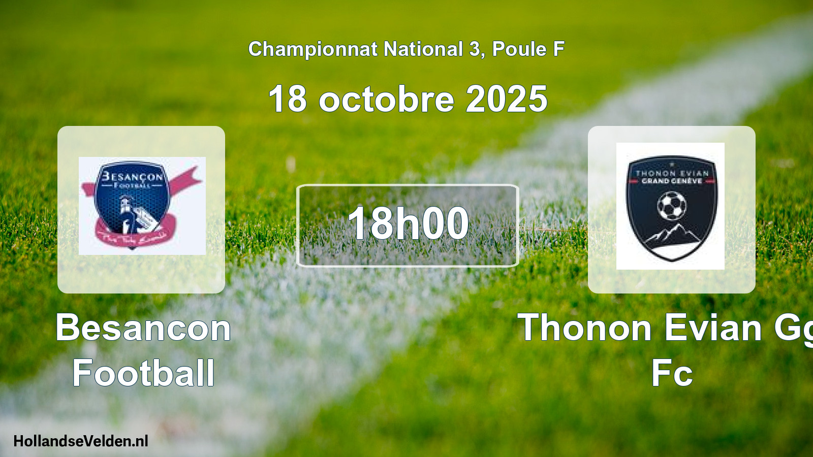 Geplande wedstrijd: Besancon Football - Thonon Evian Gg Fc (18 oktober 2025)