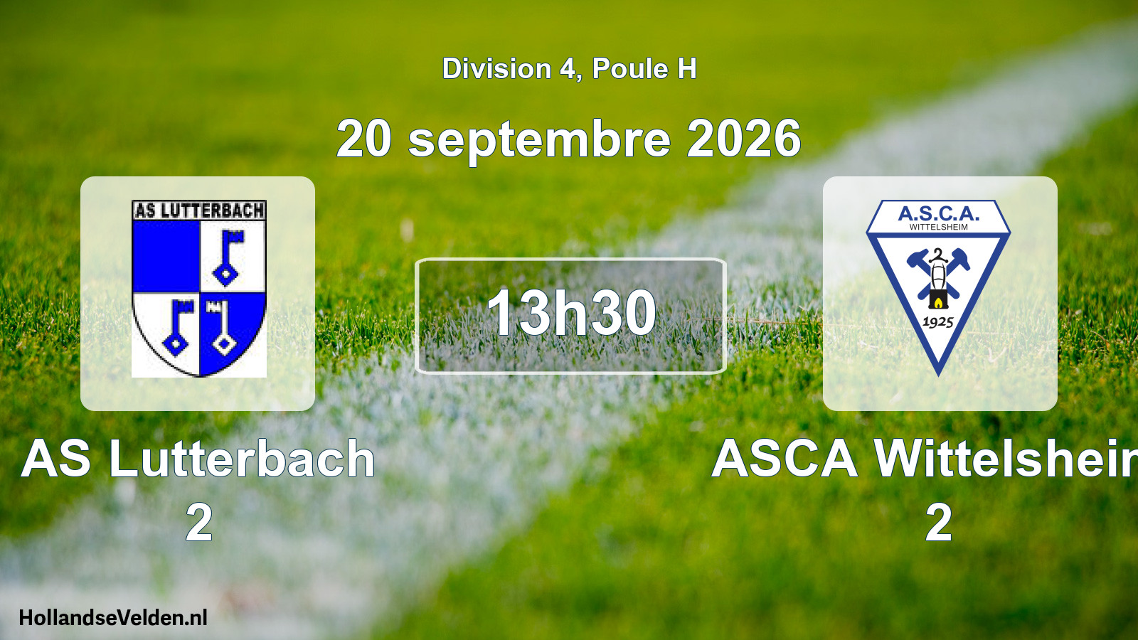 Match programmé: AS Lutterbach 2 - ASCA Wittelsheim 2 (20 septembre 2026)