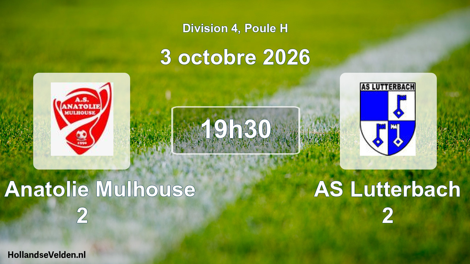 Match programmé: AS Anatolie Mulhouse 2 - AS Lutterbach 2 (3 octobre 2026)