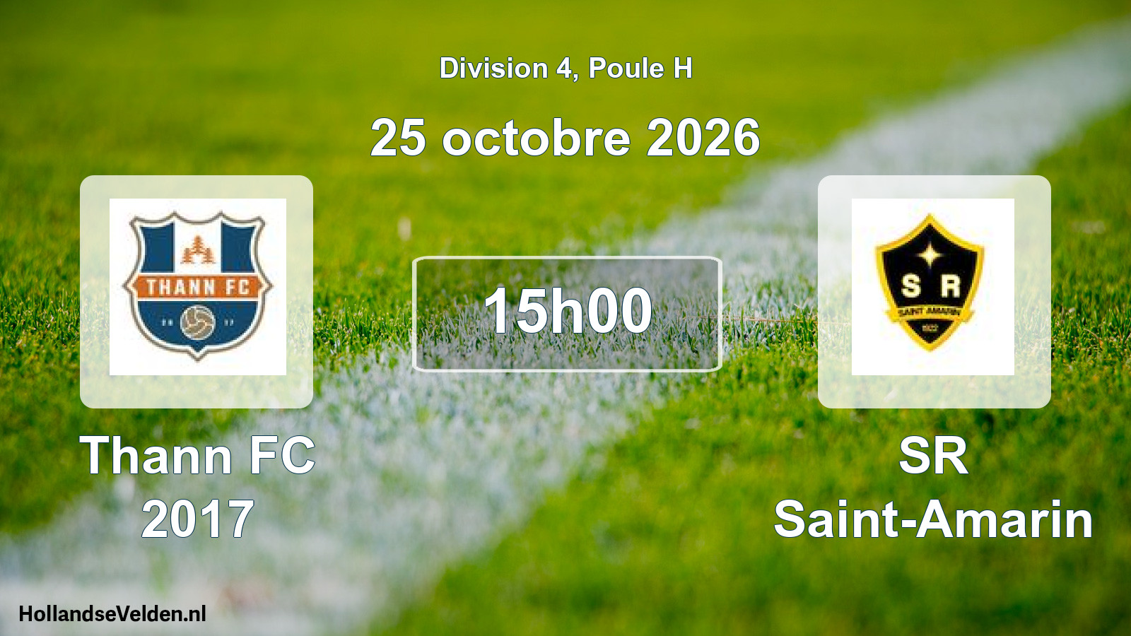 Match programmé: Thann FC 2017 - SR Saint-Amarin (25 octobre 2026)