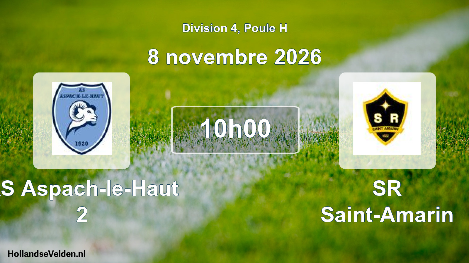Scheduled Match: AS Aspach-le-Haut 2 - SR Saint-Amarin (8 November 2026)