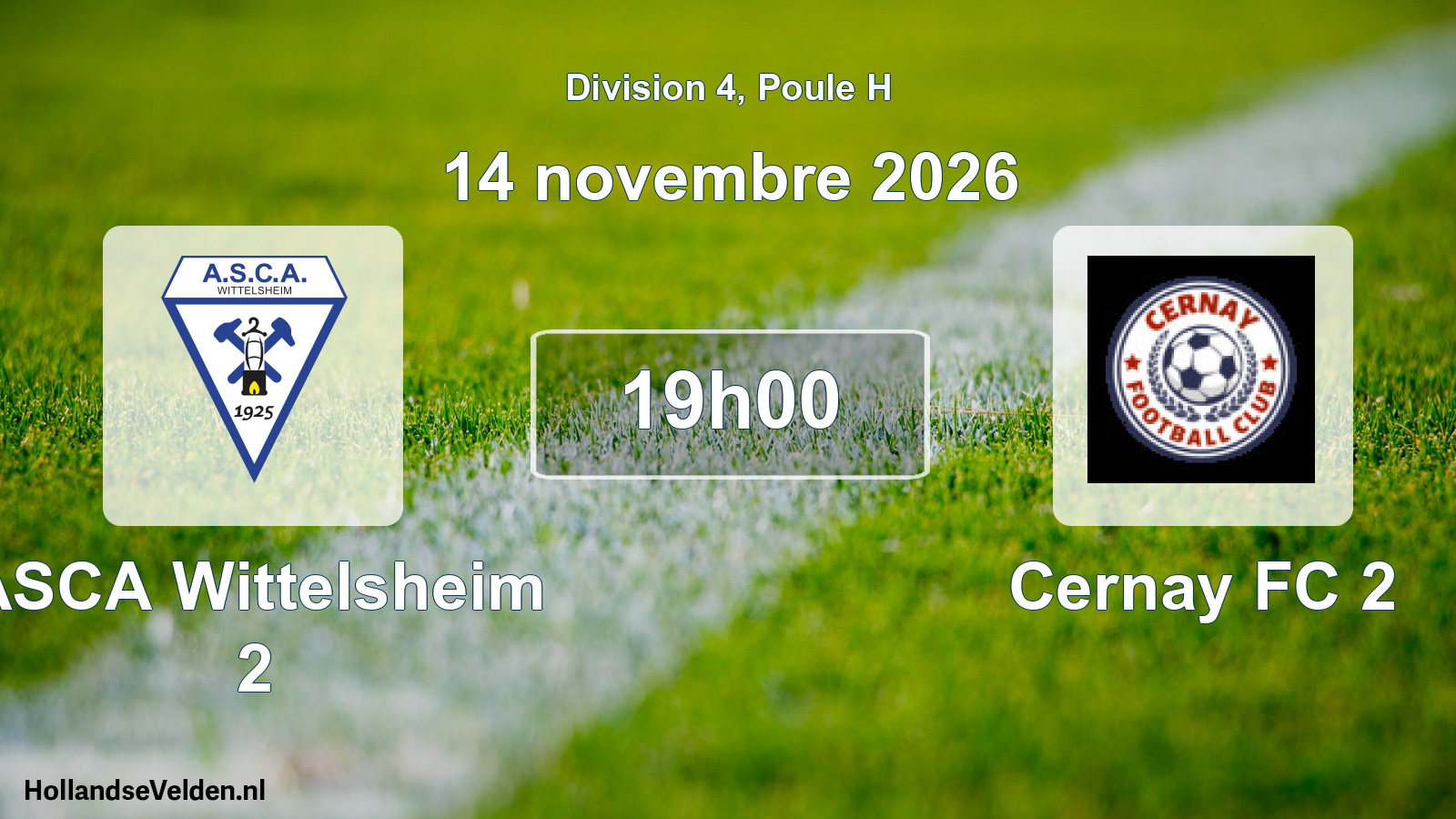 Scheduled Match: ASCA Wittelsheim 2 - Cernay FC 2 (14 November 2026)