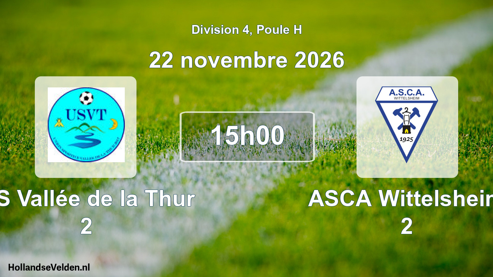 Scheduled Match: US Vallée de la Thur 2 - ASCA Wittelsheim 2 (22 November 2026)