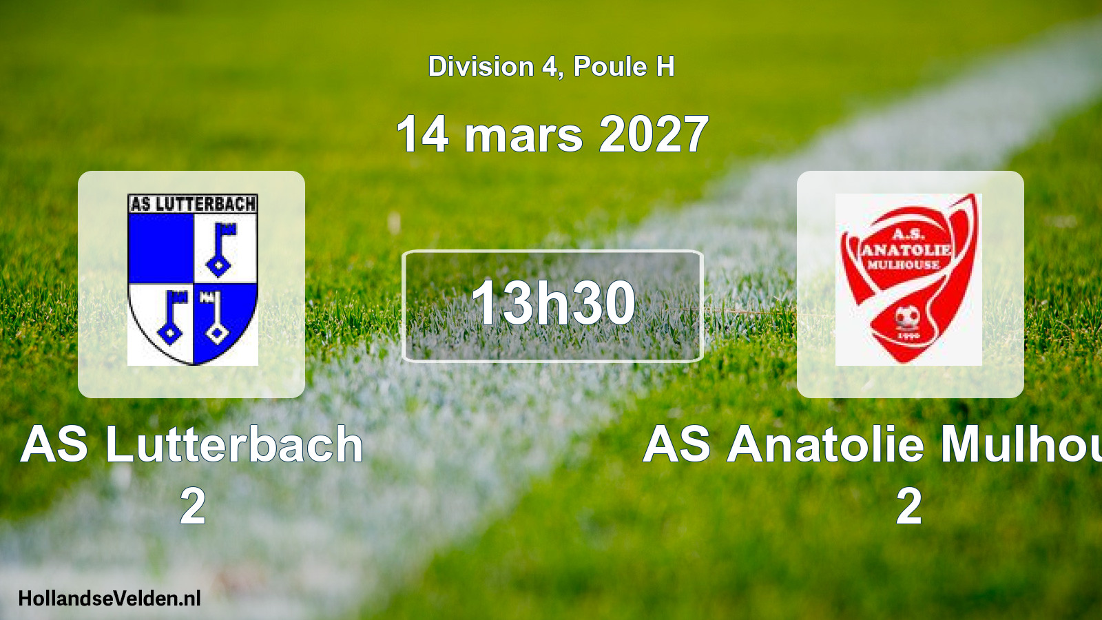Match programmé: AS Lutterbach 2 - AS Anatolie Mulhouse 2 (14 mars 2027)