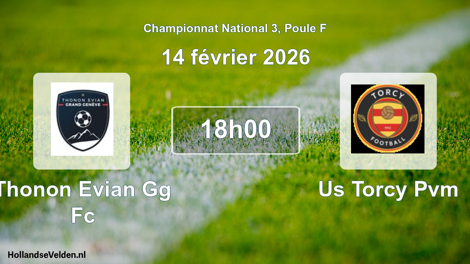 Geplande wedstrijd: Thonon Evian Gg Fc - Us Torcy Pvm (14 février 2026)