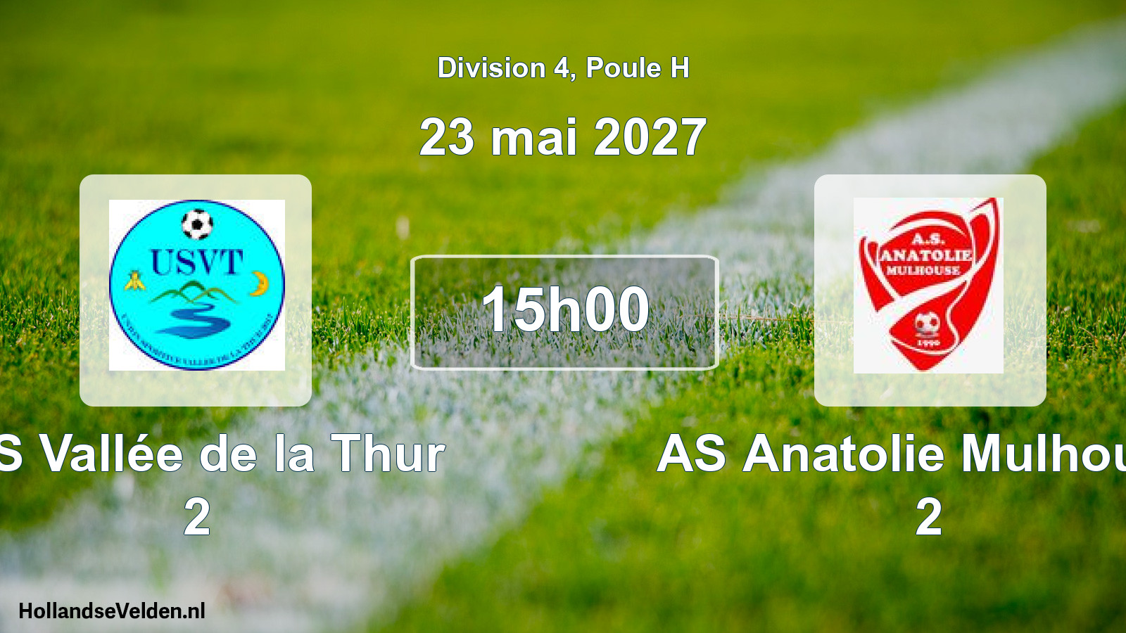 Match programmé: US Vallée de la Thur 2 - AS Anatolie Mulhouse 2 (23 mai 2027)