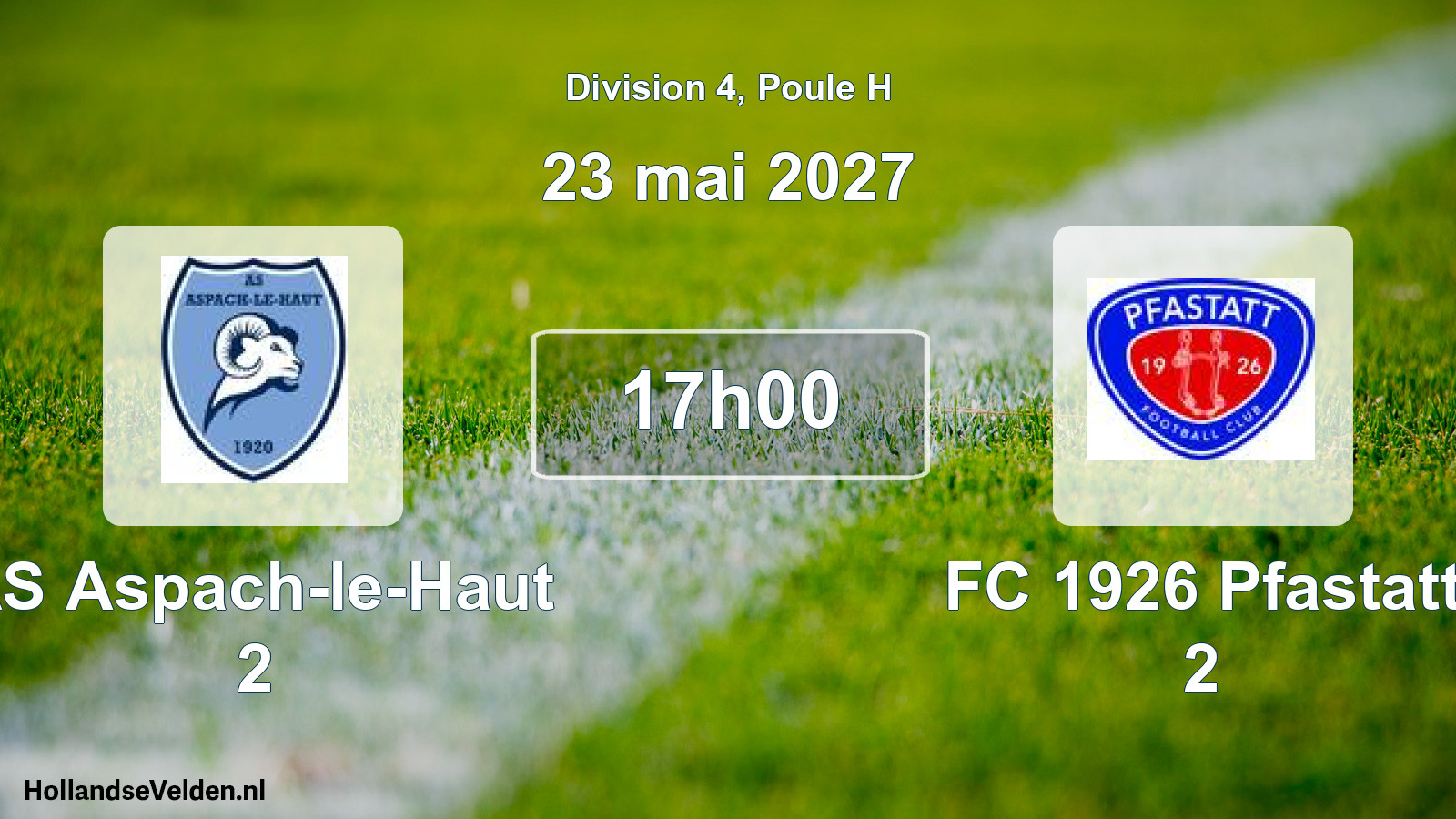 Scheduled Match: AS Aspach-le-Haut 2 - FC 1926 Pfastatt 2 (23 May 2027)