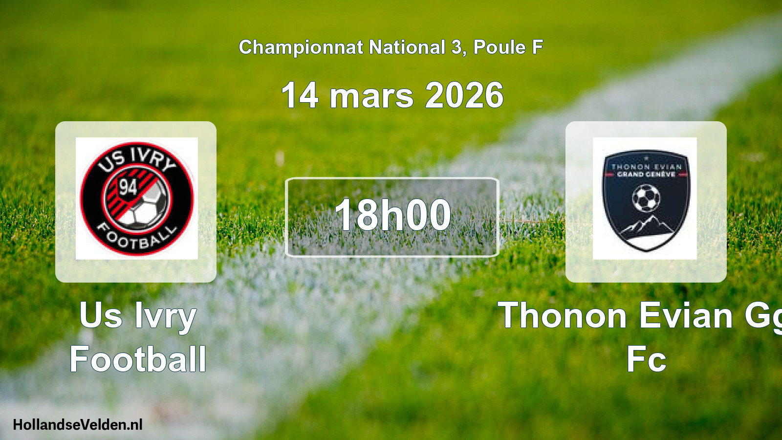 Geplande wedstrijd: Us Ivry Football - Thonon Evian Gg Fc (14 maart 2026)