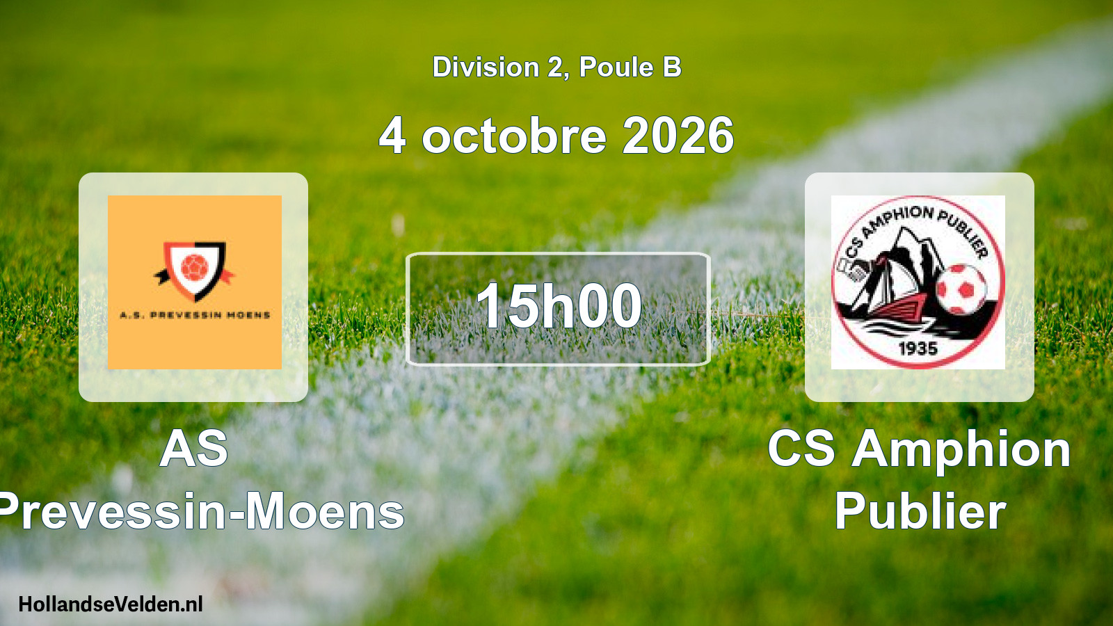 Match programmé: AS Prevessin-Moens - CS Amphion Publier (4 octobre 2026)
