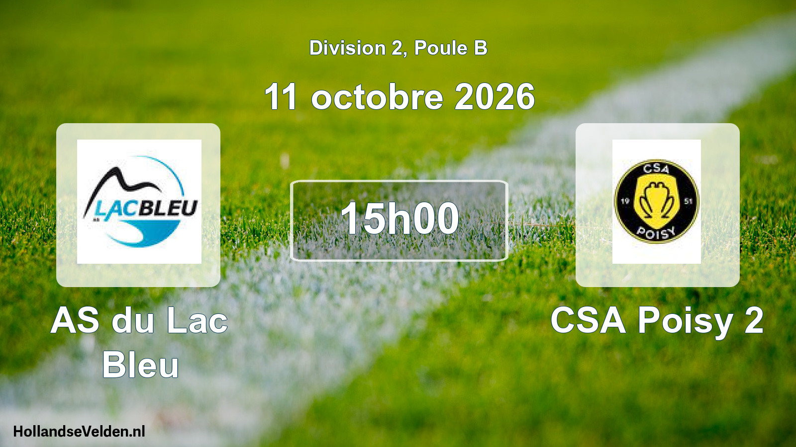 Match programmé: AS du Lac Bleu - CSA Poisy 2 (11 octobre 2026)