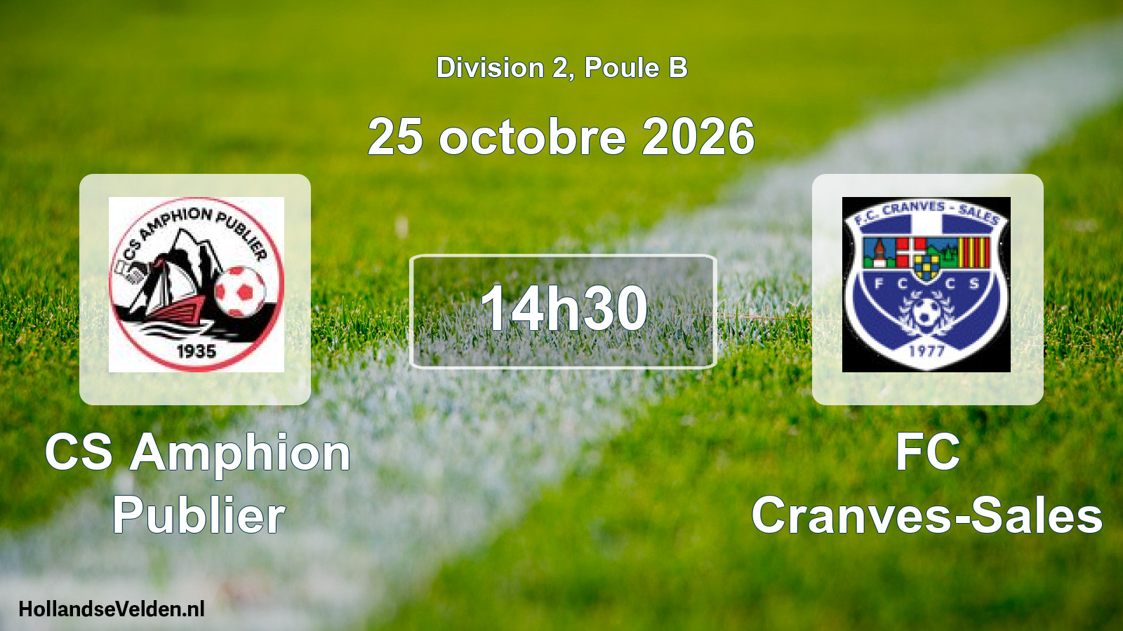 Match programmé: CS Amphion Publier - FC Cranves-Sales (25 octobre 2026)