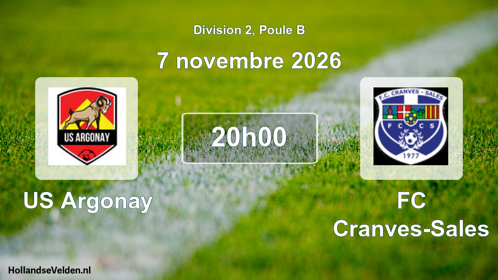 Match programmé: US Argonay - FC Cranves-Sales (7 novembre 2026)