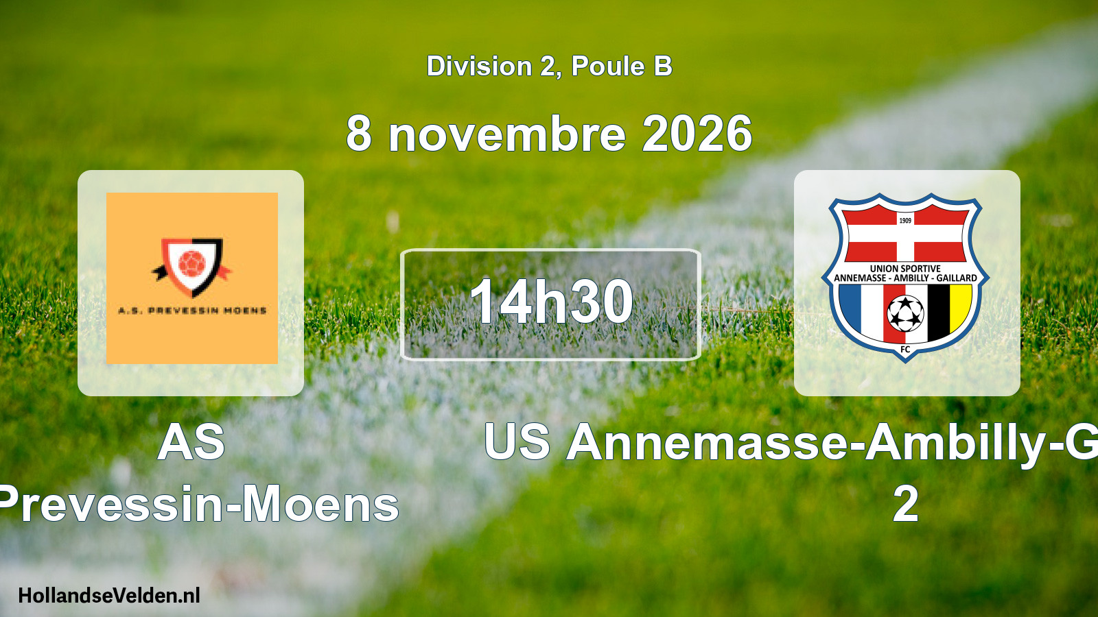 Match programmé: AS Prevessin-Moens - US Annemasse-Ambilly-Gaillard FC 2 (8 novembre 2026)