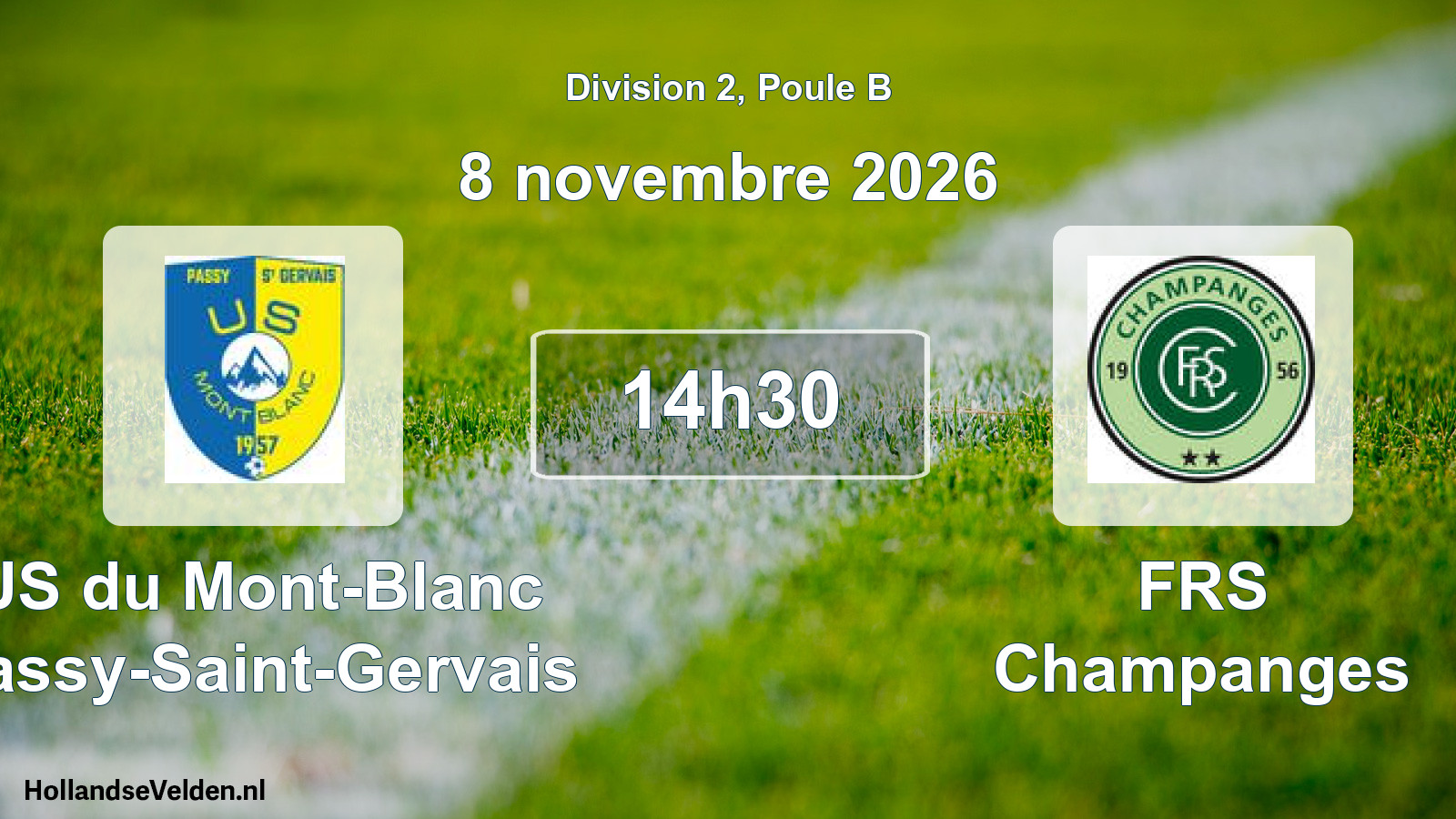Match programmé: US du Mont-Blanc Passy-Saint-Gervais - FRS Champanges (8 novembre 2026)