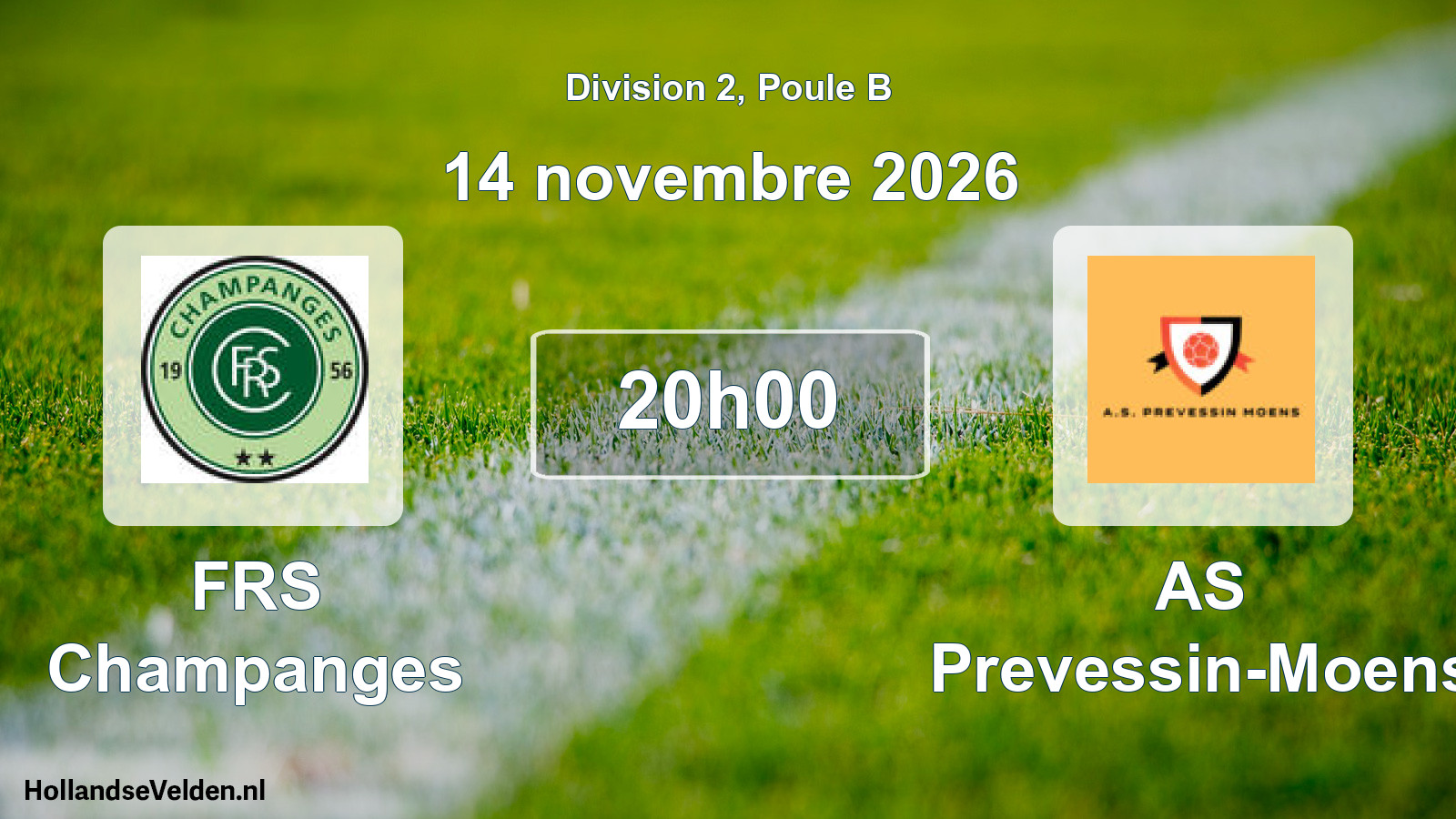 Match programmé: FRS Champanges - AS Prevessin-Moens (14 novembre 2026)