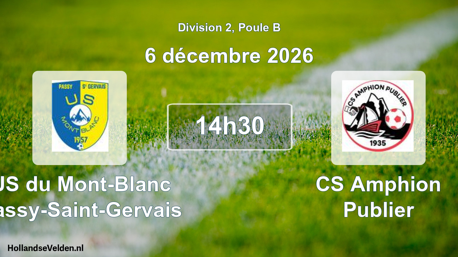 Match programmé: US du Mont-Blanc Passy-Saint-Gervais - CS Amphion Publier (6 décembre 2026)