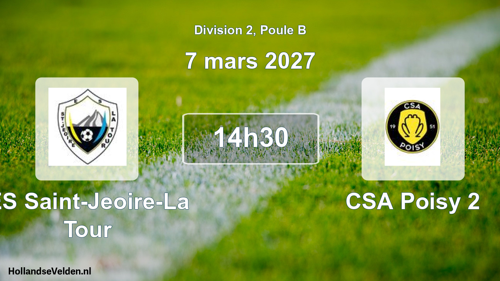 Match programmé: ES Saint-Jeoire-La Tour - CSA Poisy 2 (7 mars 2027)