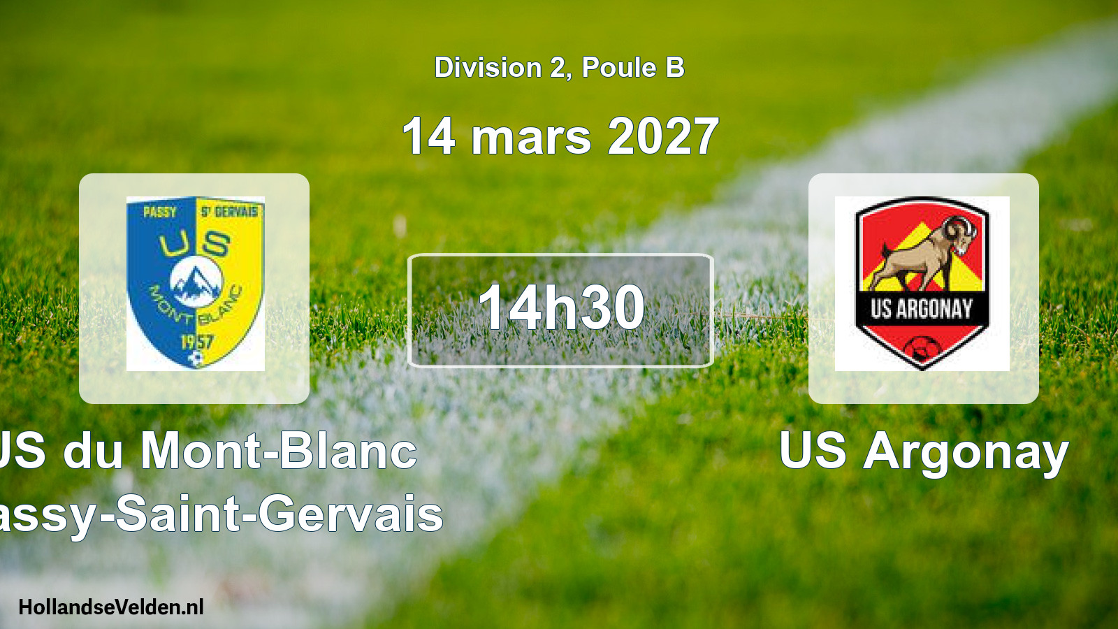 Match programmé: US du Mont-Blanc Passy-Saint-Gervais - US Argonay (14 mars 2027)