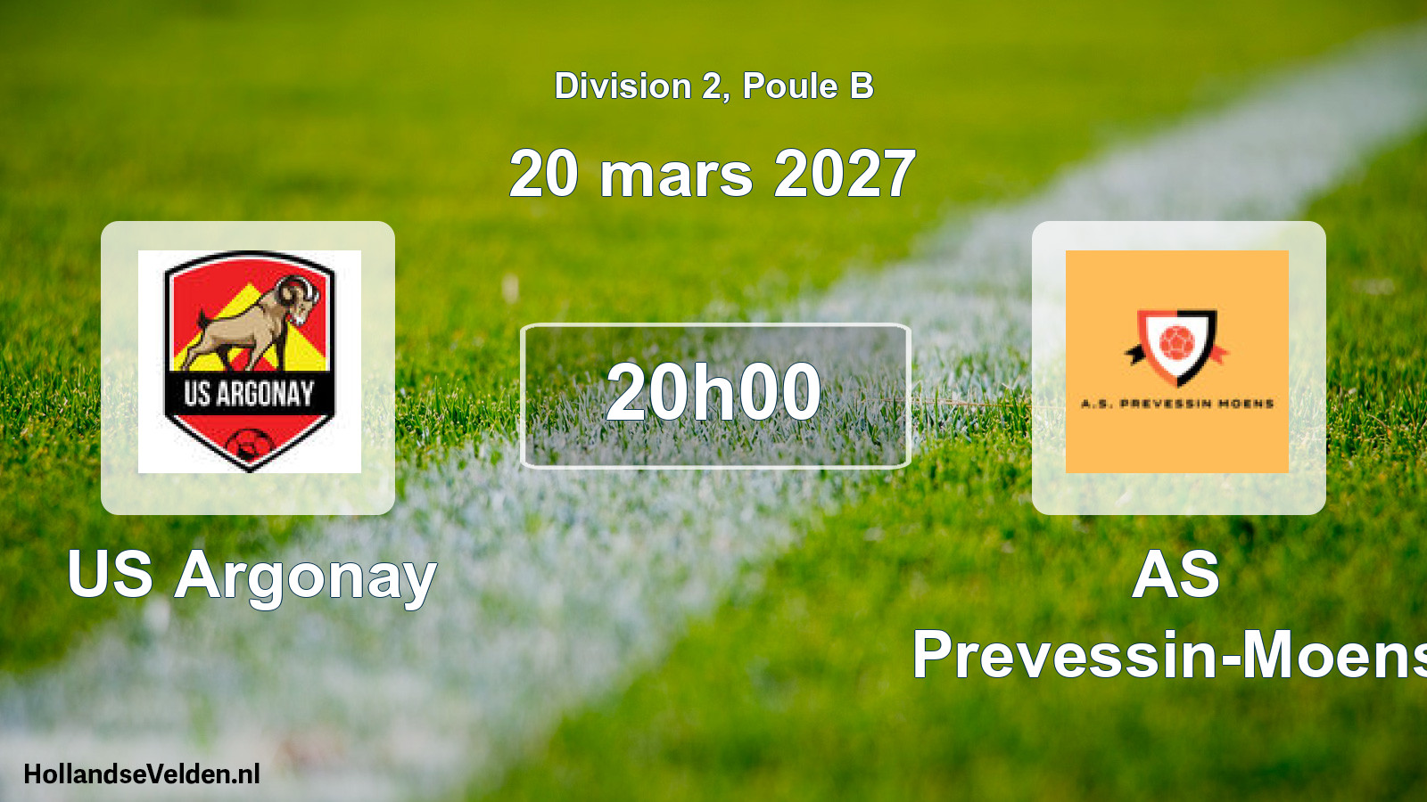 Match programmé: US Argonay - AS Prevessin-Moens (20 mars 2027)