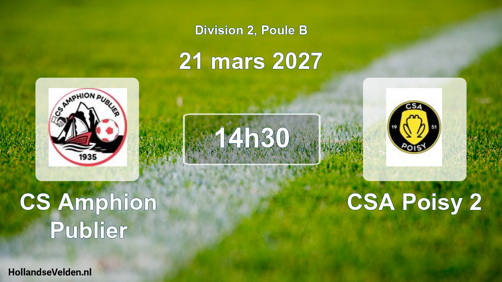 Match programmé: CS Amphion Publier - CSA Poisy 2 (21 mars 2027)