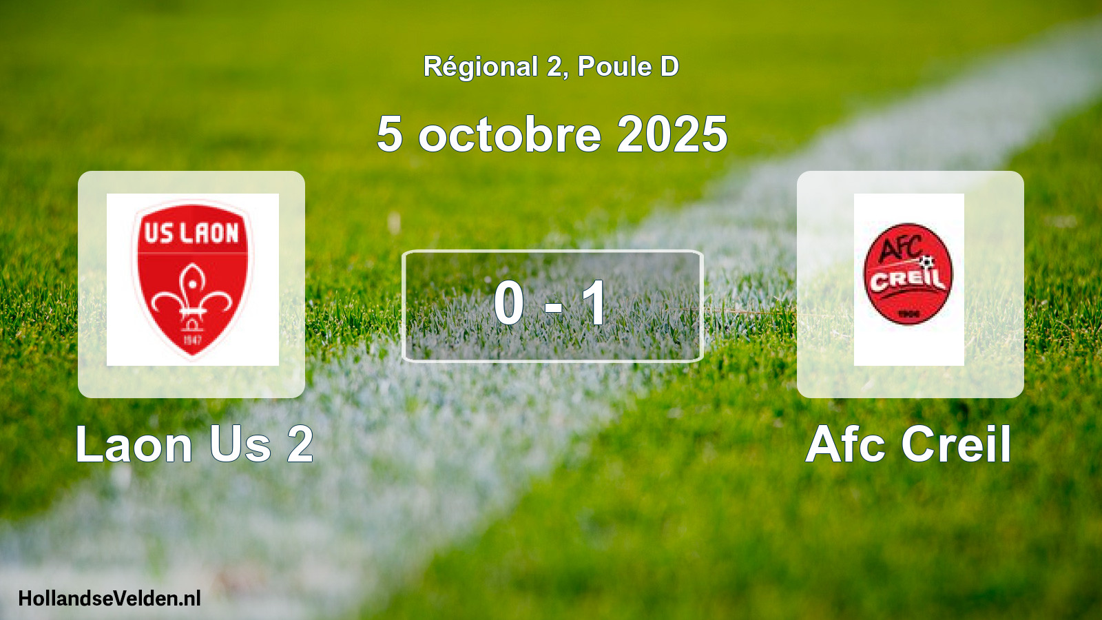 Total number of matches played: Laon Us 2 - Afc Creil 0 - 1 (5 October 2025)