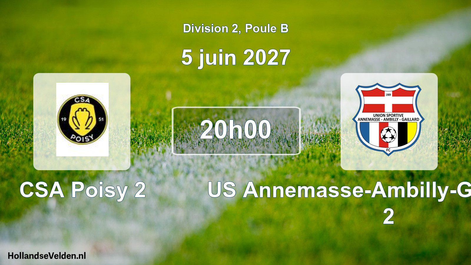 Match programmé: CSA Poisy 2 - US Annemasse-Ambilly-Gaillard FC 2 (5 juin 2027)