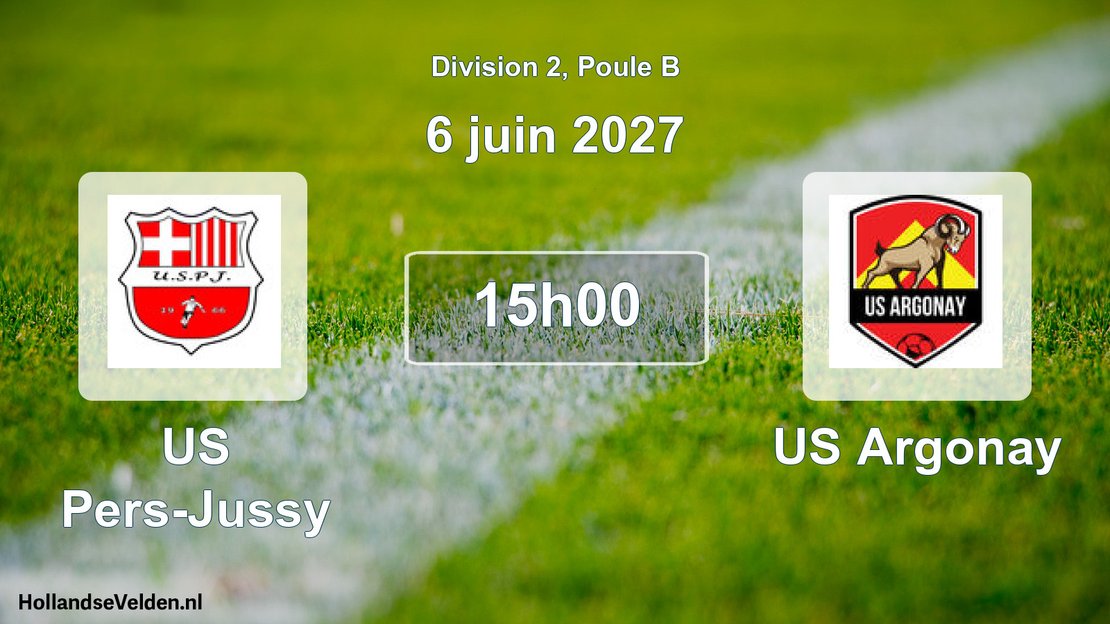 Match programmé: US Pers-Jussy - US Argonay (6 juin 2027)