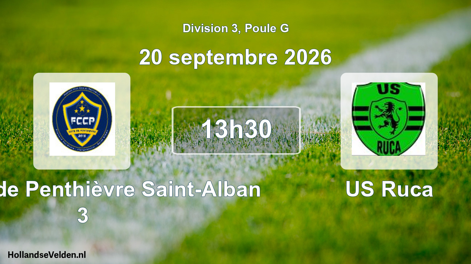 Match programmé: FC Côte de Penthièvre Saint-Alban 3 - US Ruca (20 septembre 2026)