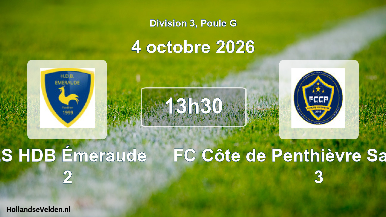 Match programmé: ES HDB Émeraude 2 - FC Côte de Penthièvre Saint-Alban 3 (4 octobre 2026)