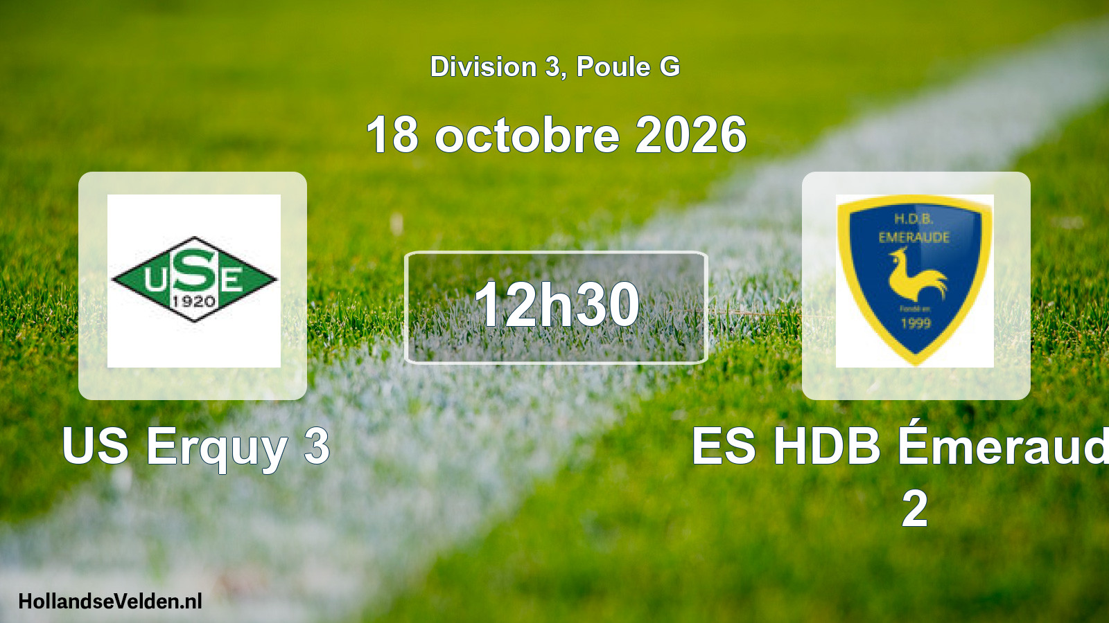 Match programmé: US Erquy 3 - ES HDB Émeraude 2 (18 octobre 2026)