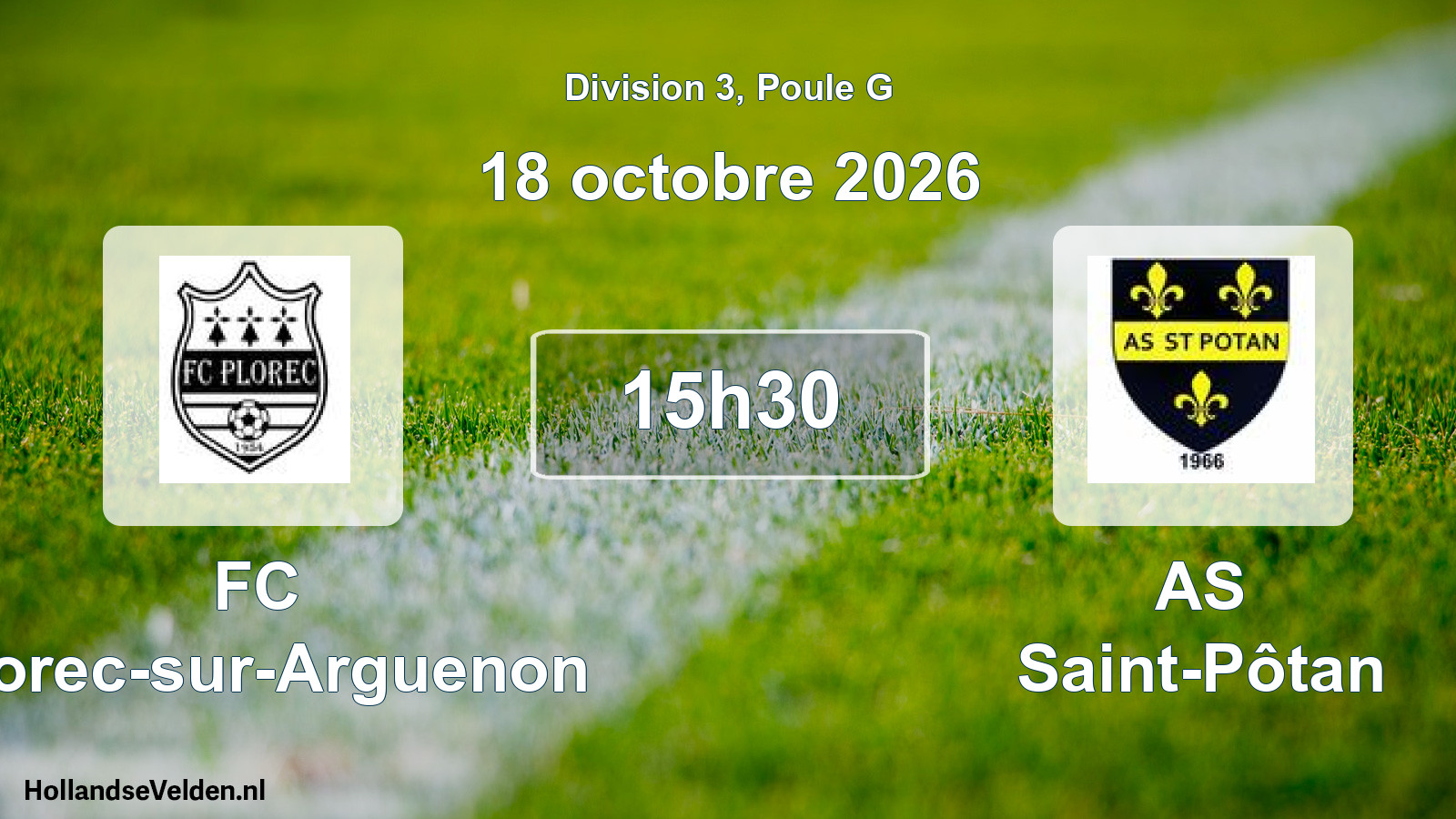 Match programmé: FC Plorec-sur-Arguenon - AS Saint-Pôtan (18 octobre 2026)
