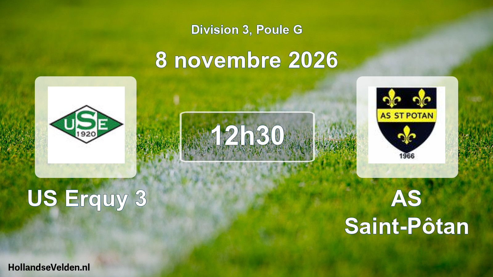 Match programmé: US Erquy 3 - AS Saint-Pôtan (8 novembre 2026)
