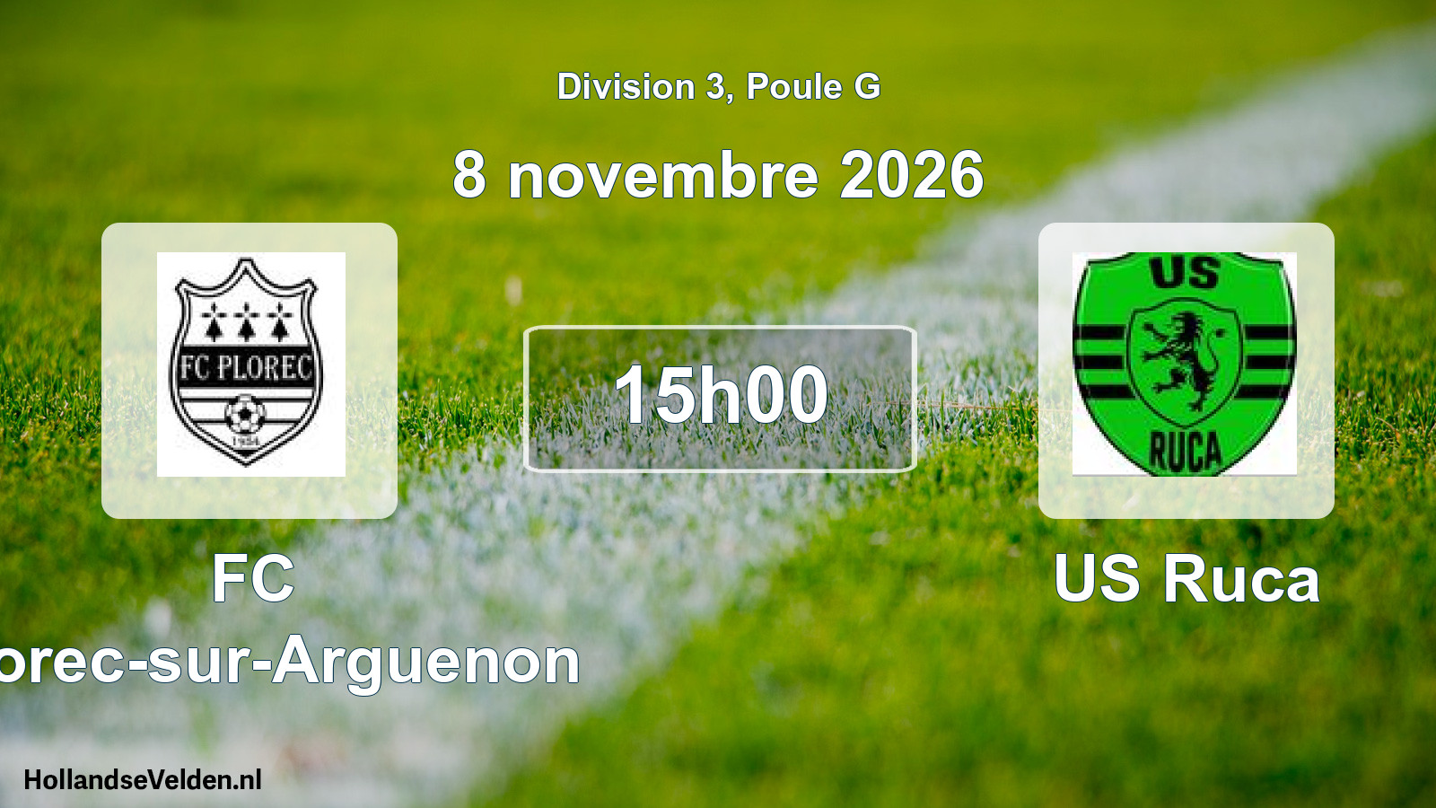 Match programmé: FC Plorec-sur-Arguenon - US Ruca (8 novembre 2026)