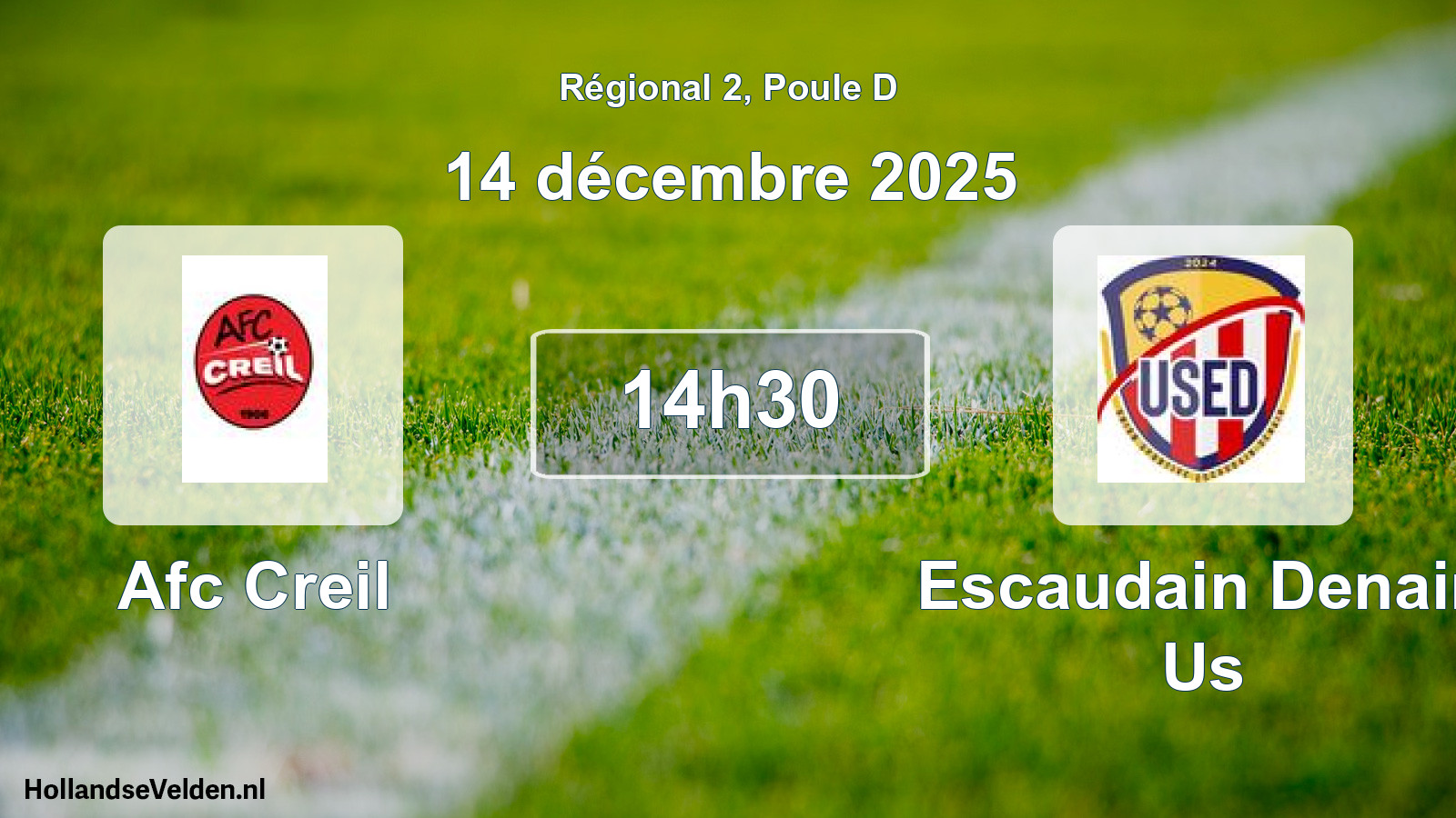Scheduled Match: Afc Creil - Escaudain Denain Us (14 December 2025)
