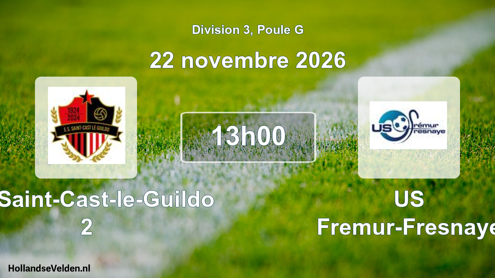 Match programmé: ES Saint-Cast-le-Guildo 2 - US Fremur-Fresnaye (22 novembre 2026)