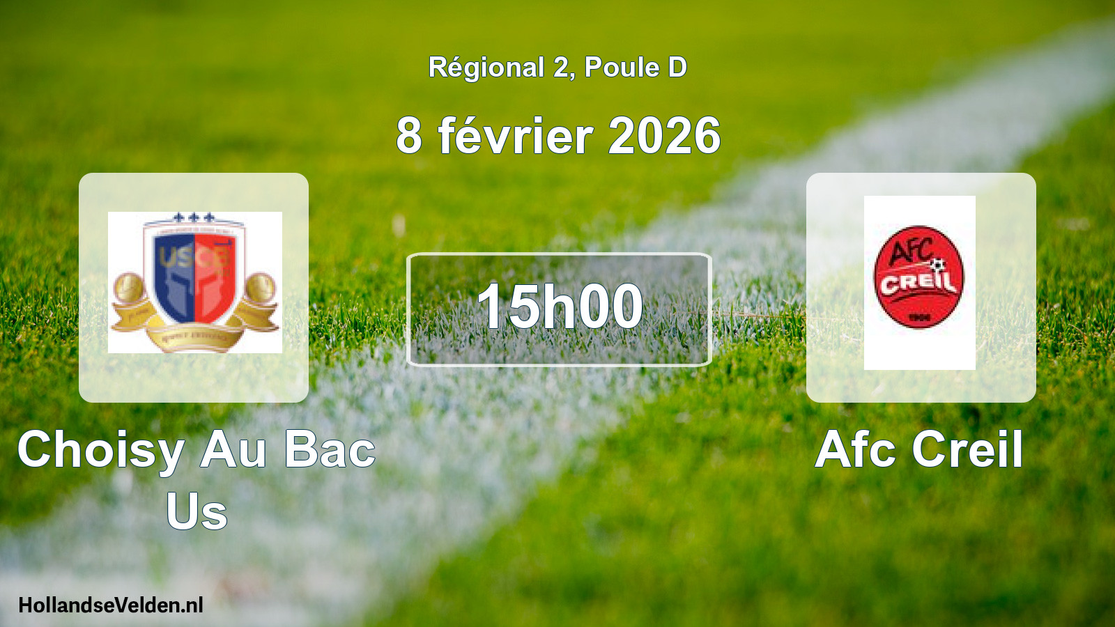 Geplande wedstrijd: Choisy Au Bac Us - Afc Creil (8 février 2026)