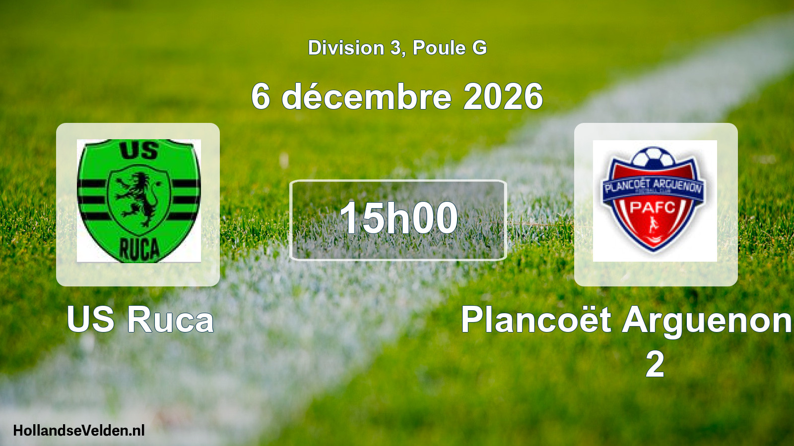 Match programmé: US Ruca - Plancoët Arguenon FC 2 (6 décembre 2026)
