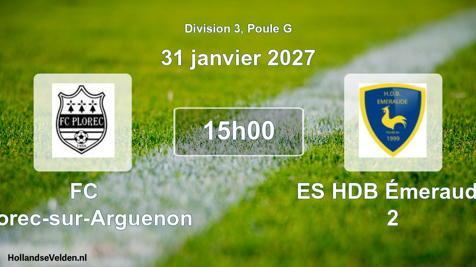 Match programmé: FC Plorec-sur-Arguenon - ES HDB Émeraude 2 (31 janvier 2027)
