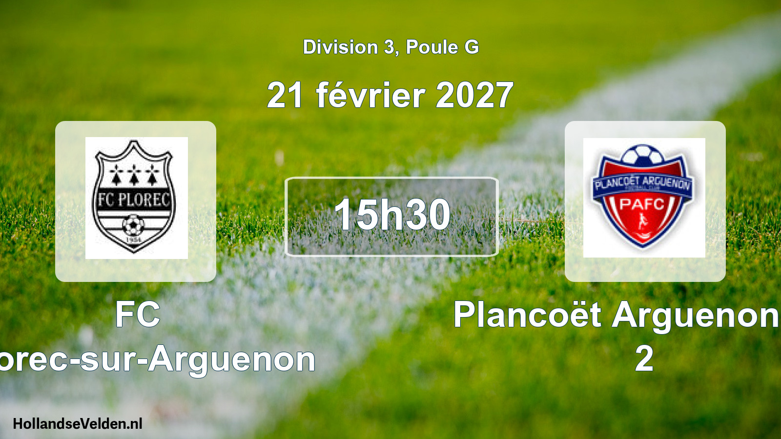 Match programmé: FC Plorec-sur-Arguenon - Plancoët Arguenon FC 2 (21 février 2027)