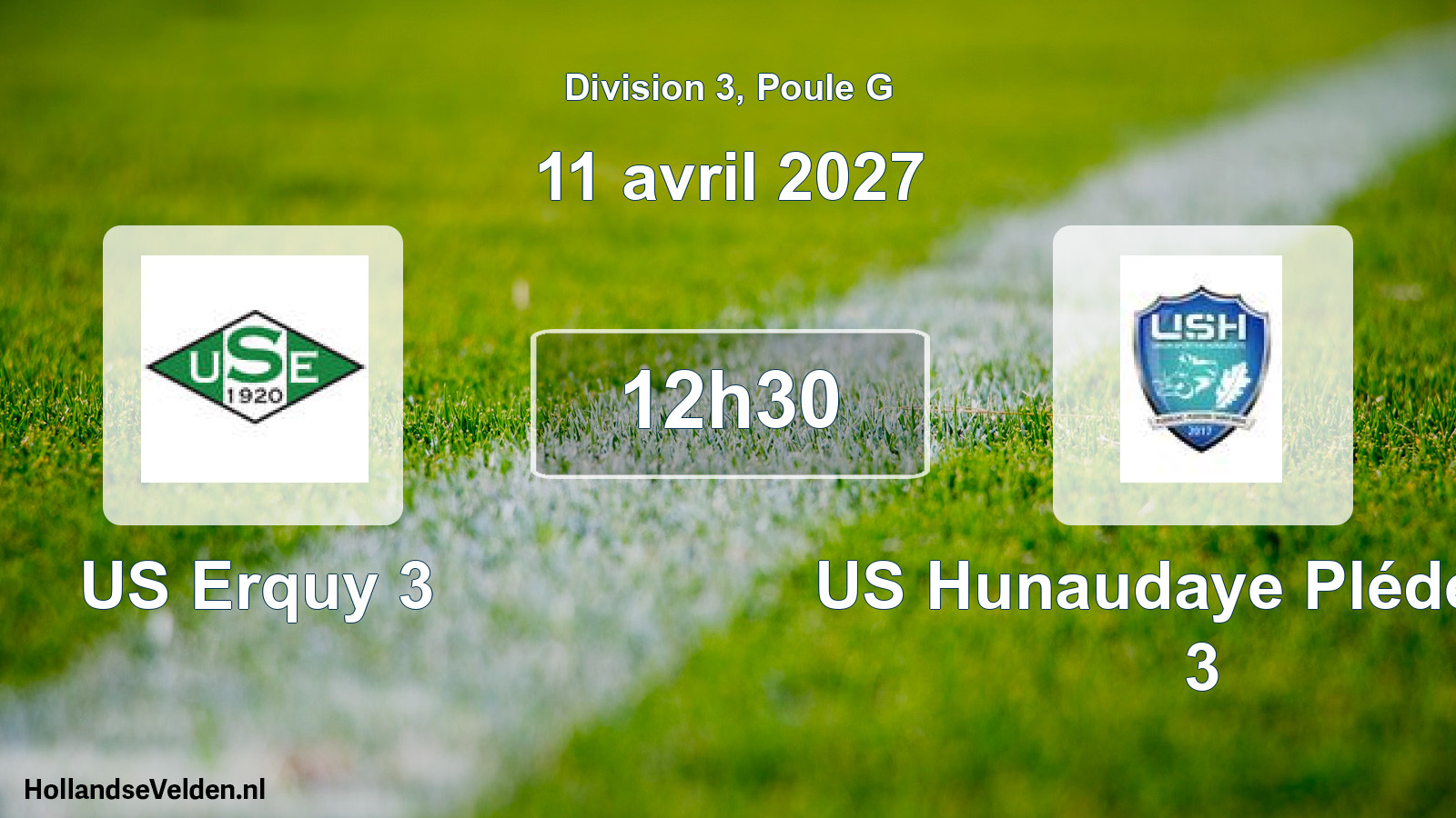 Match programmé: US Erquy 3 - US Hunaudaye Plédéliac 3 (11 avril 2027)
