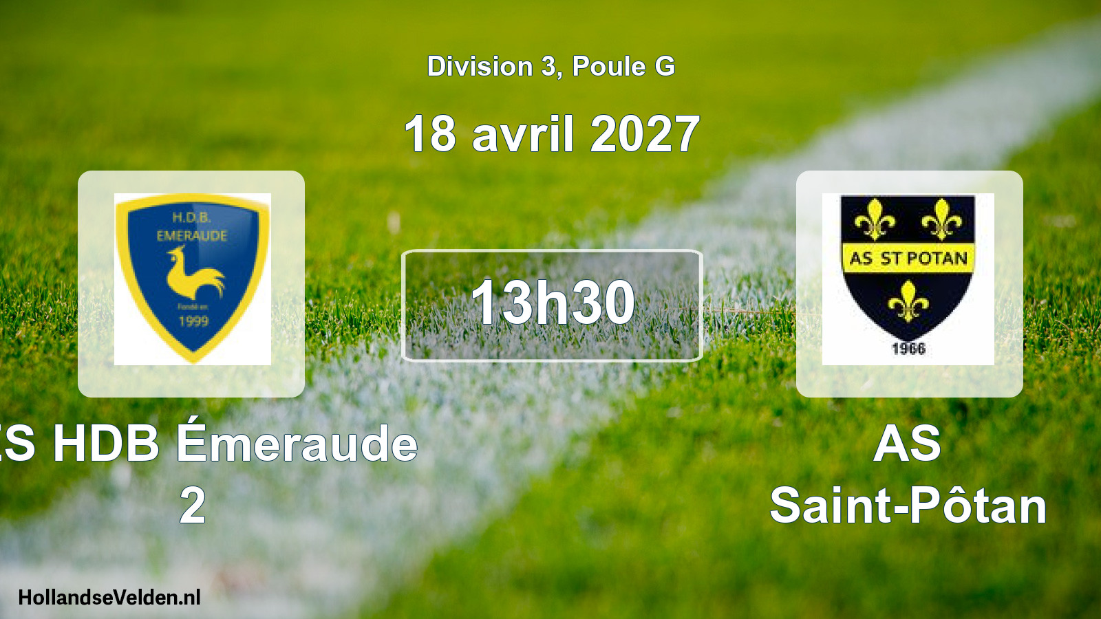 Match programmé: ES HDB Émeraude 2 - AS Saint-Pôtan (18 avril 2027)